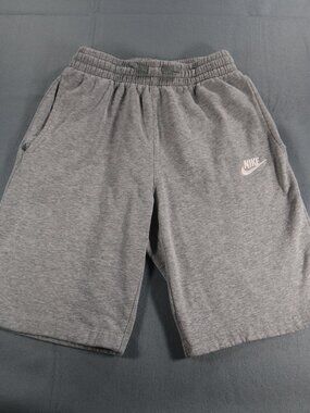 Nike Sweat Shorts Boys Youth Large Grey Fleece Pull On
